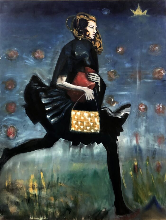Sternenläuferin 170 × 130 Tempera Oel Leinwand 2021